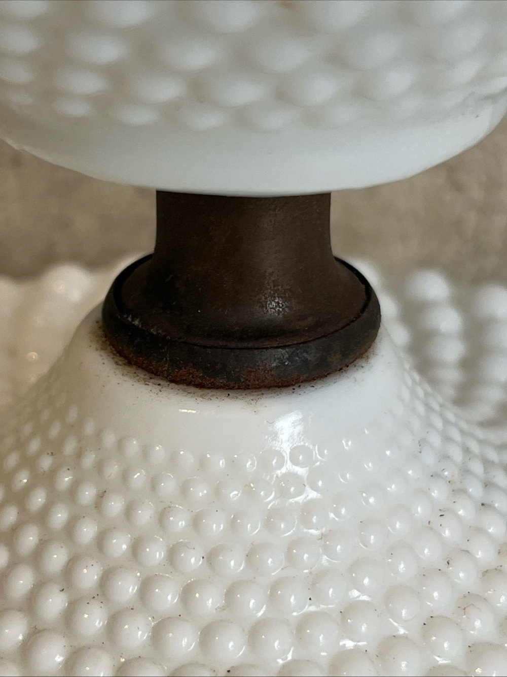 White Hobnail Milk Glass Table Lamp - Classic Home Art Accent - Picture 8 of 8
